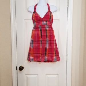 Aeropostale Pink Multicolored Print Halter Dress